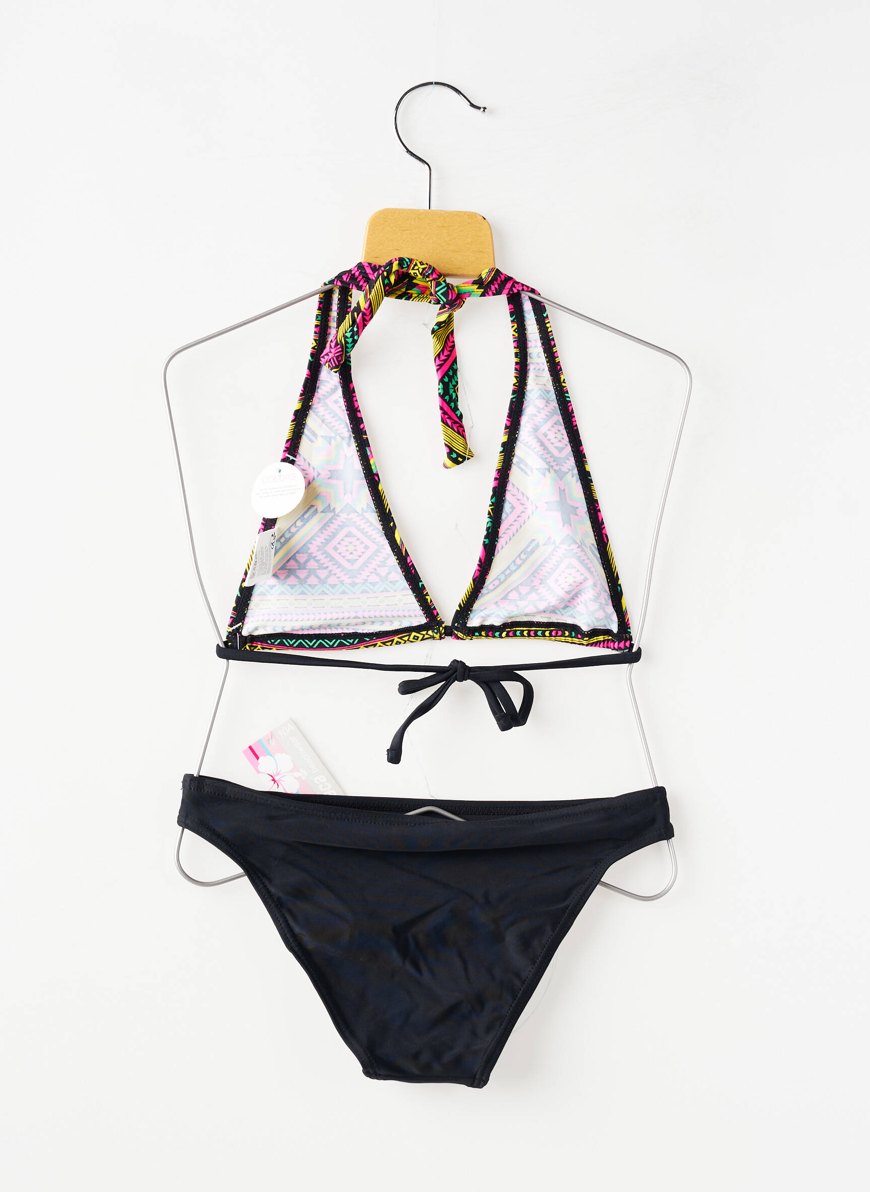 Maillot de bain 2 pièces stretch noir BEACHWEAR fille