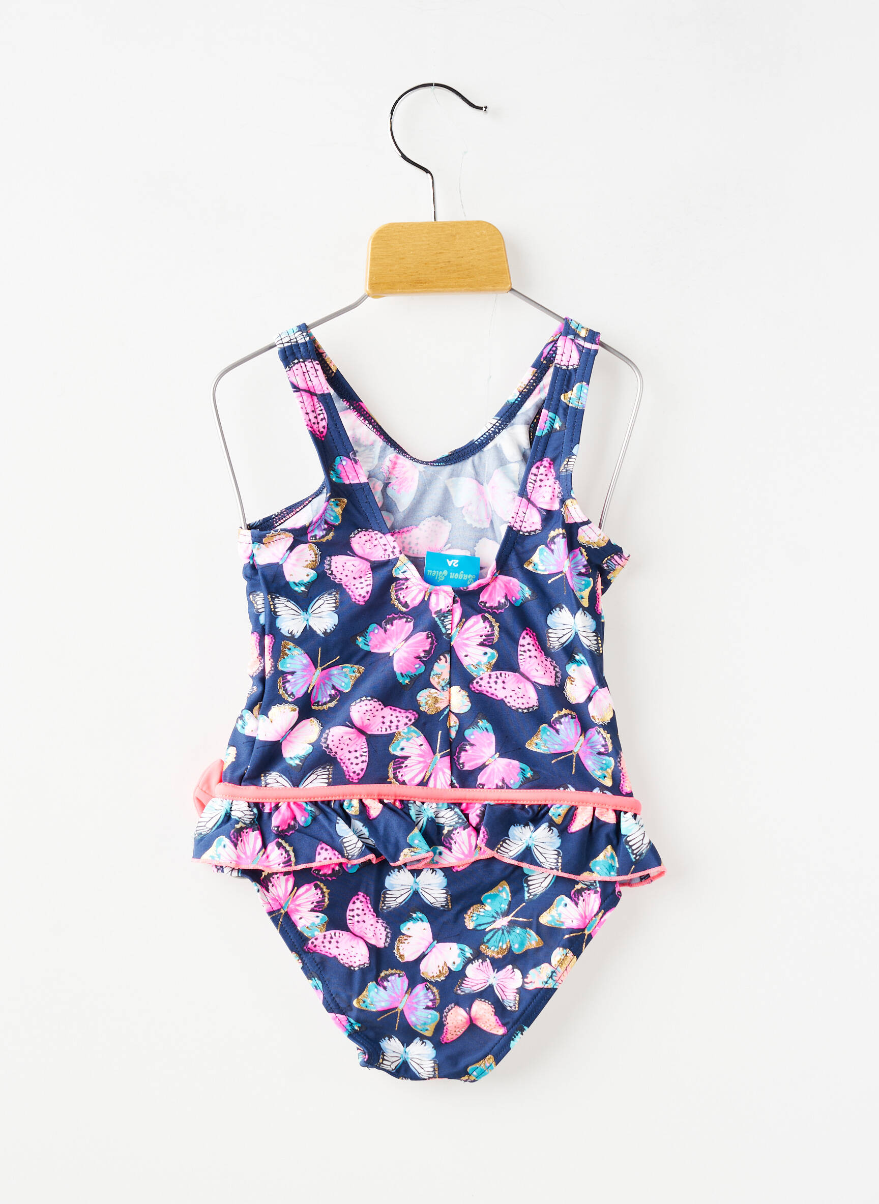 Maillot de bain 1 pièce stretch bleu LAGON BLEU fille