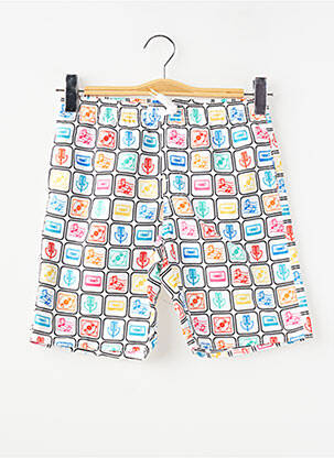 Short de bain imprimé fantaisie blanc MONDACA garçon