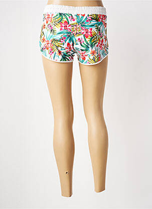 Bas de maillot de bain imprimé fleurs short blanc LAGON BLEU femme