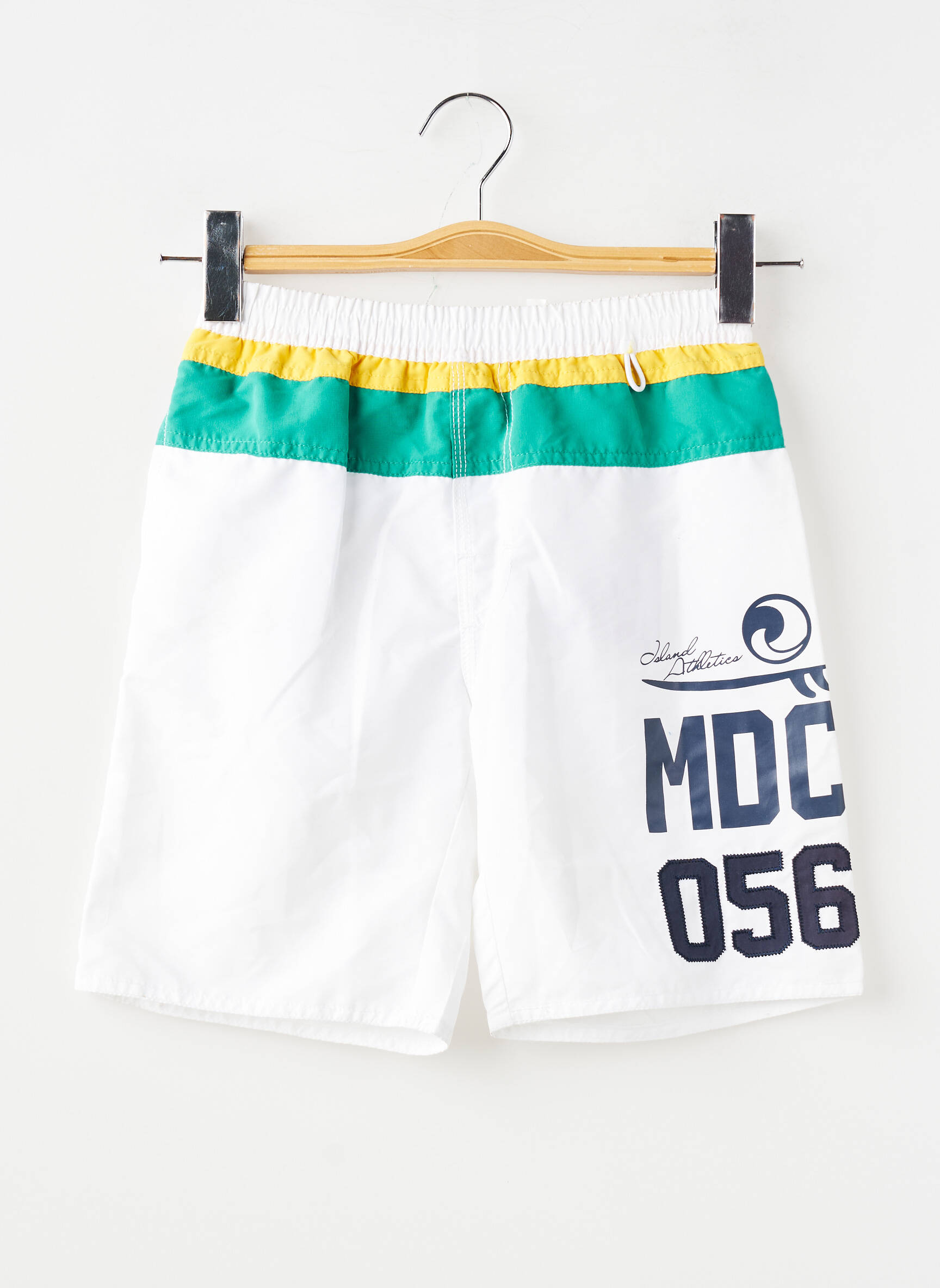 Short de bain elastique à la taille blanc MONDACA garçon
