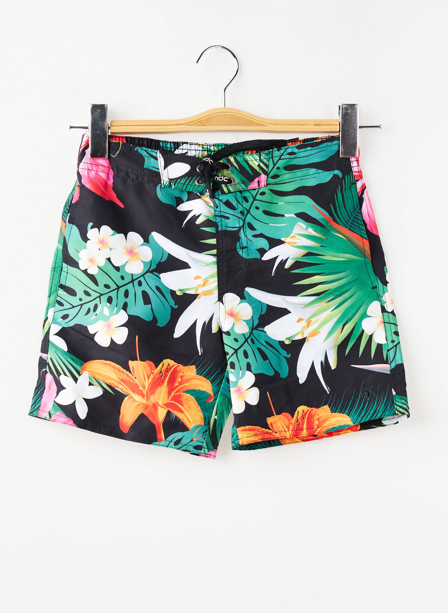 Short de bain fermeture liens à nouer noir MONDACA garçon