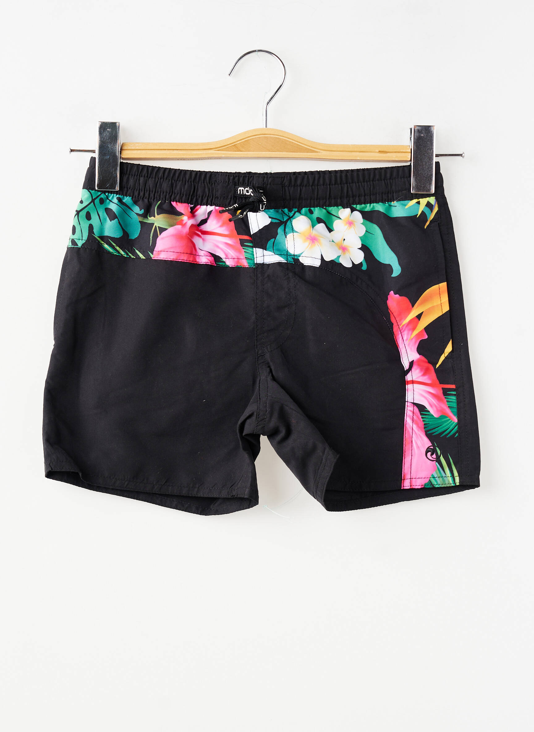 Short de bain fermeture liens à nouer noir MONDACA garçon
