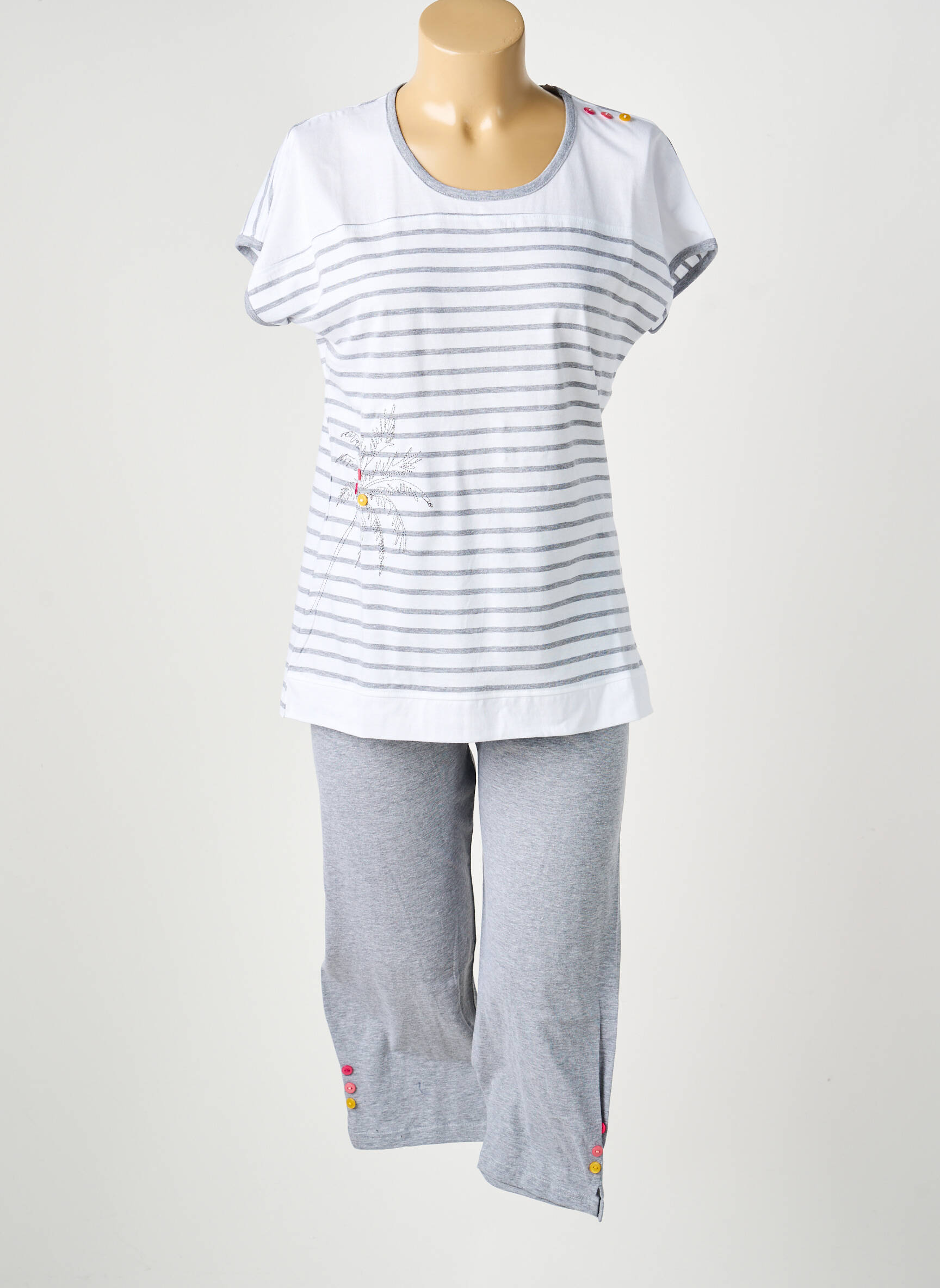 Pyjama manches courtes gris ROSE POMME femme