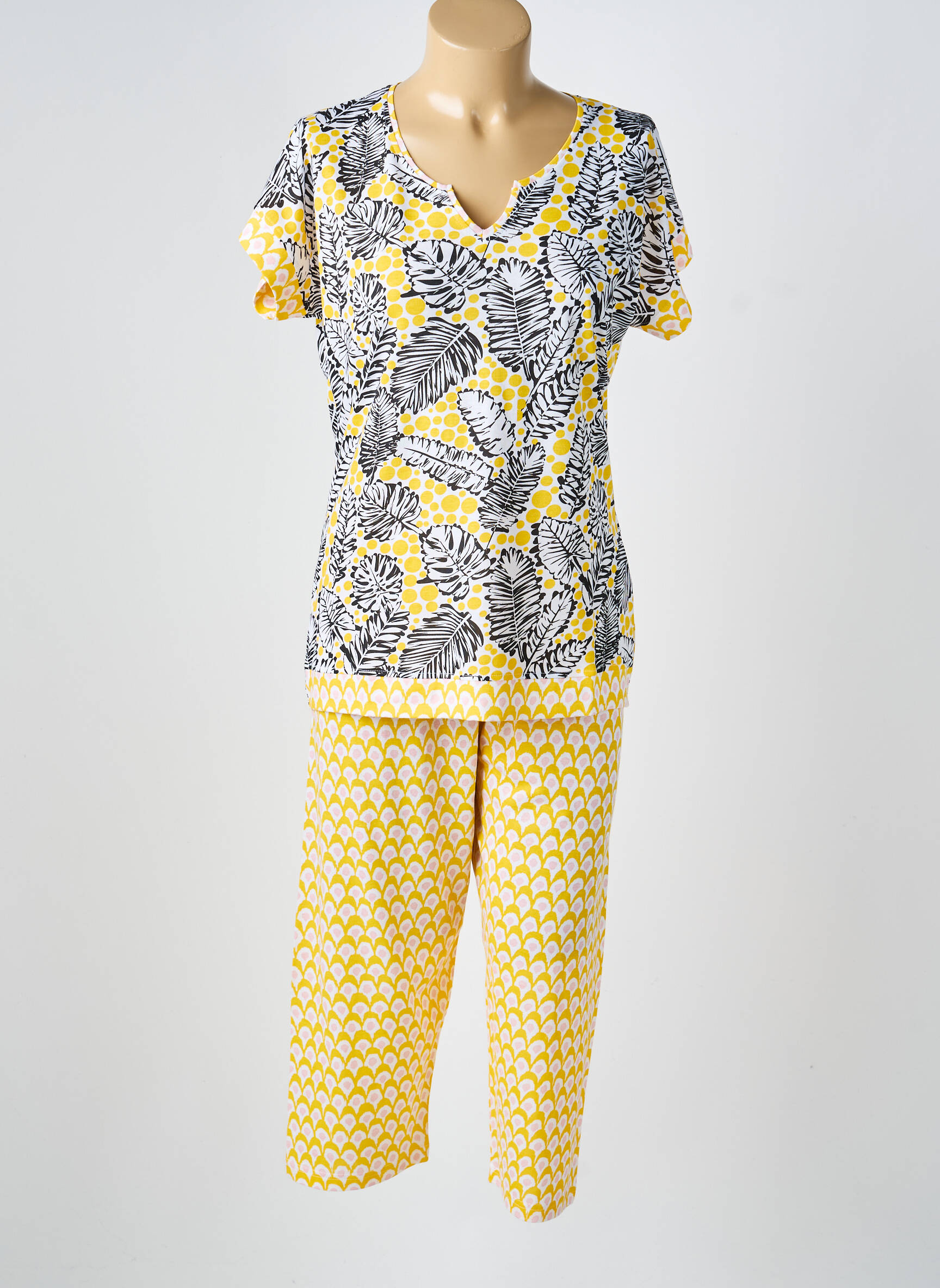 Pyjama manches courtes jaune ROSE POMME femme