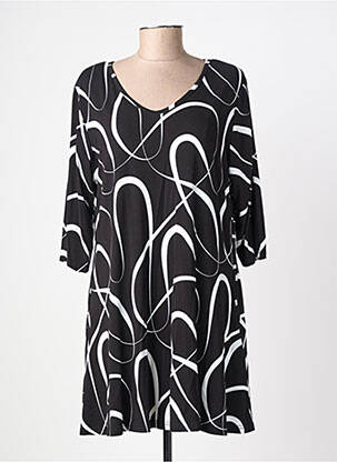 Robe courte manches 3/4 manches 3/4 noir OLIVER JUNG femme