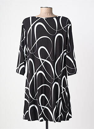 Robe courte manches 3/4 manches 3/4 noir OLIVER JUNG femme