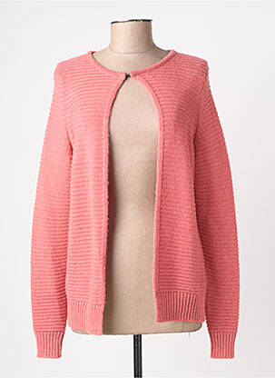 Gilet manches longues col rond rose BARBARA LEBEK femme