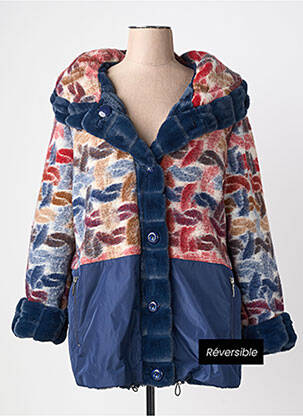 Manteau court capuche a capuche bleu TINTA STYLE femme