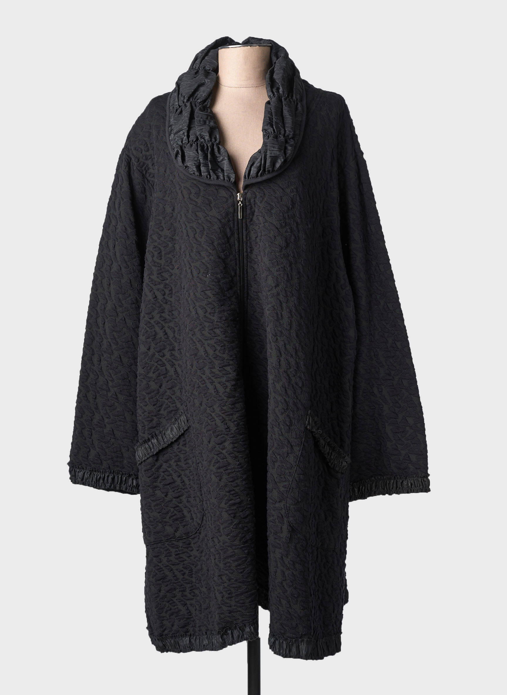Manteau long coupe droite sans capuche noir OLIVER JUNG femme