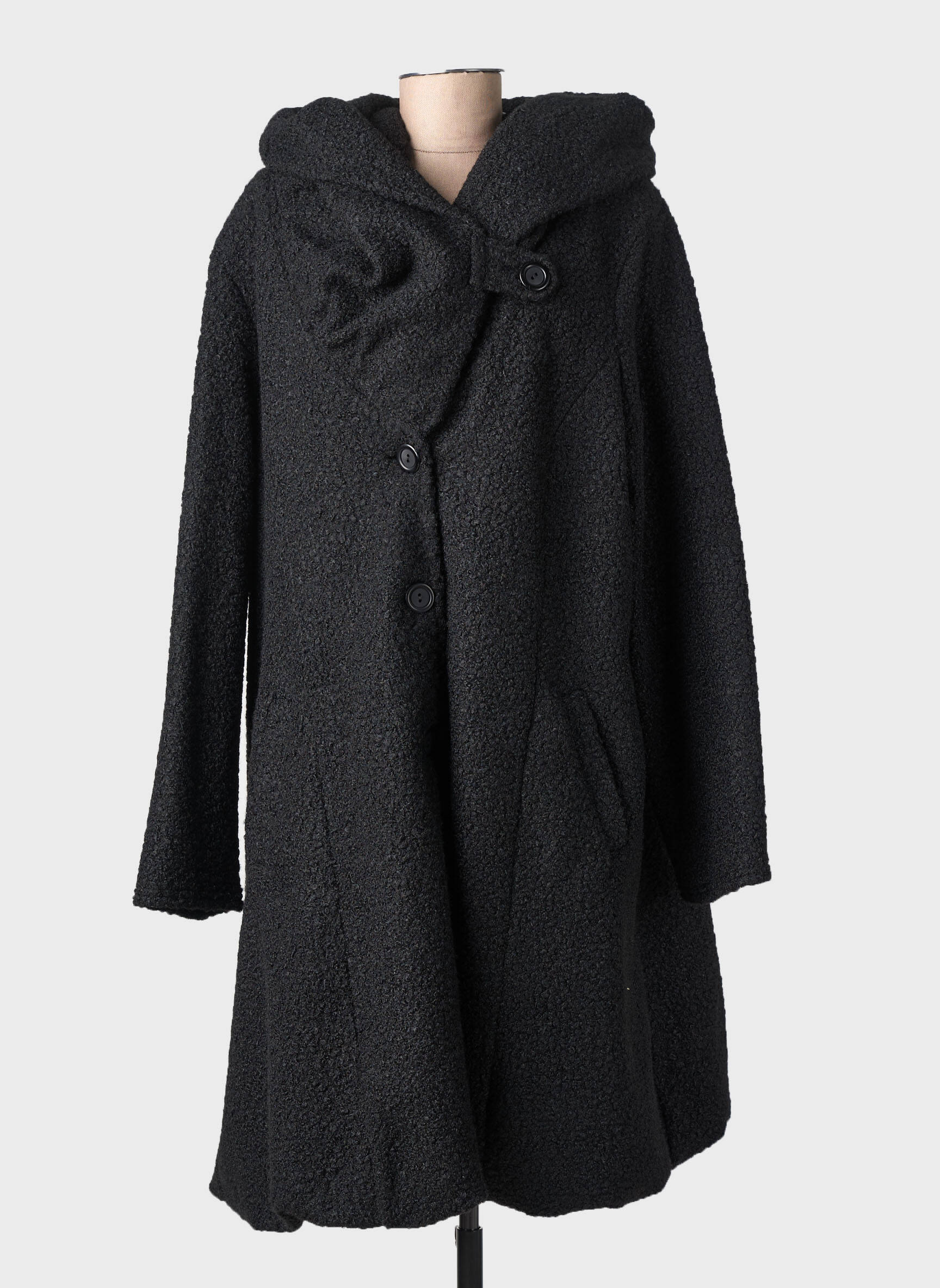 Manteau long fermeture boutonnée sur le devant sans capuche noir OLIVER JUNG femme