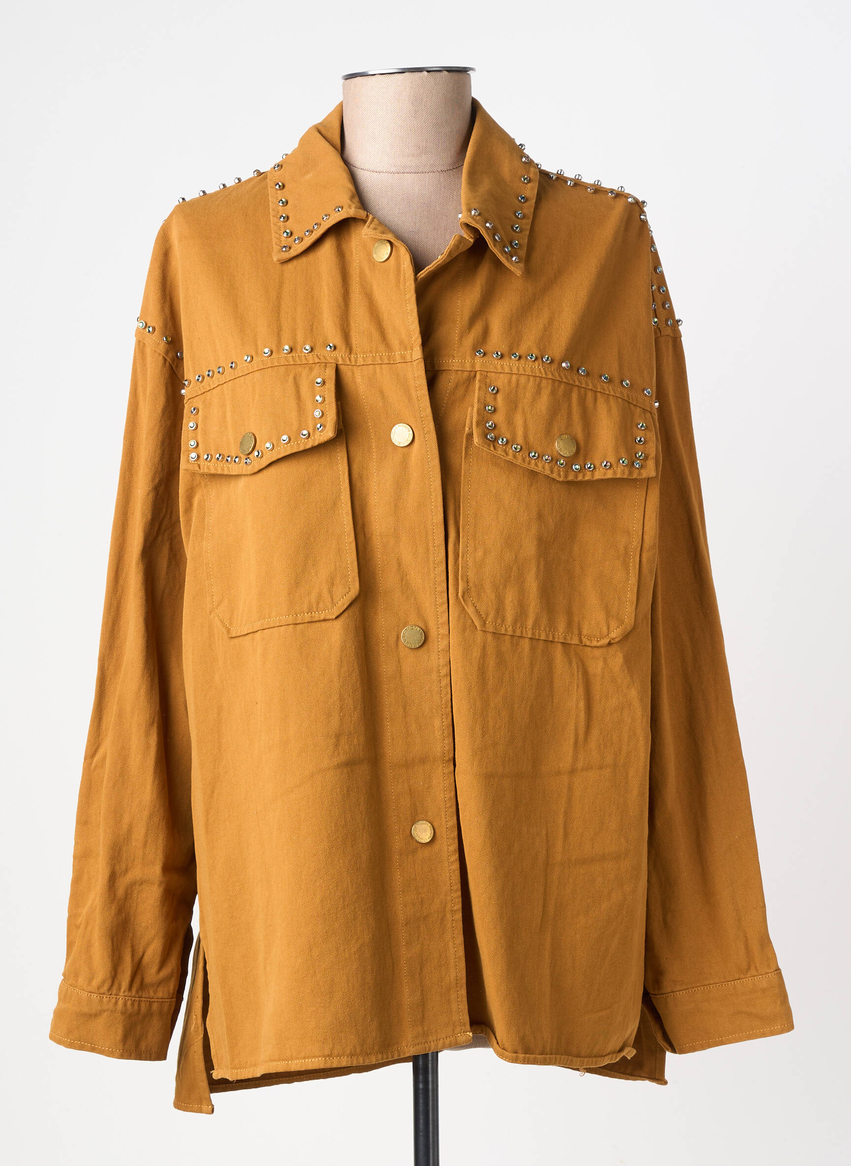 Veste casual coupe droite jaune CIMINY femme