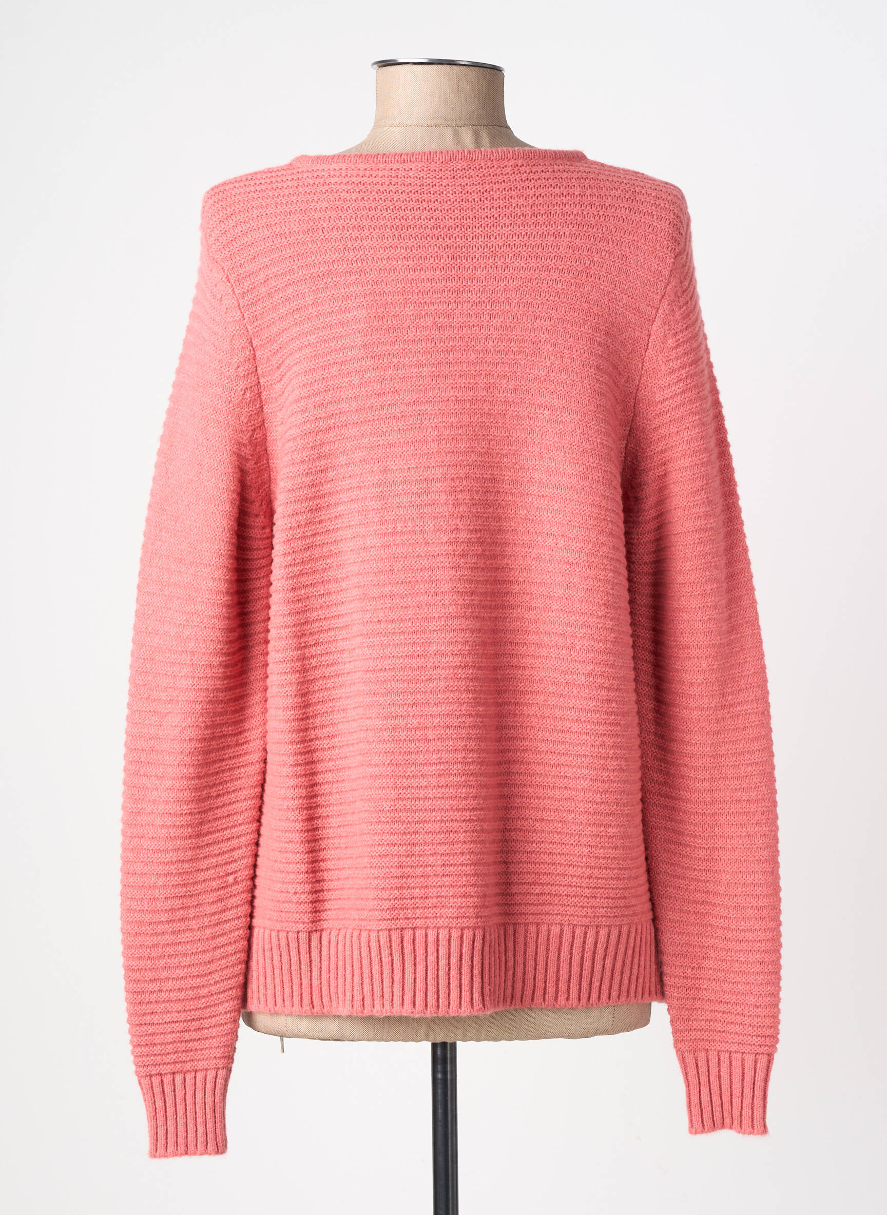 Gilet manches longues col rond rose BARBARA LEBEK femme