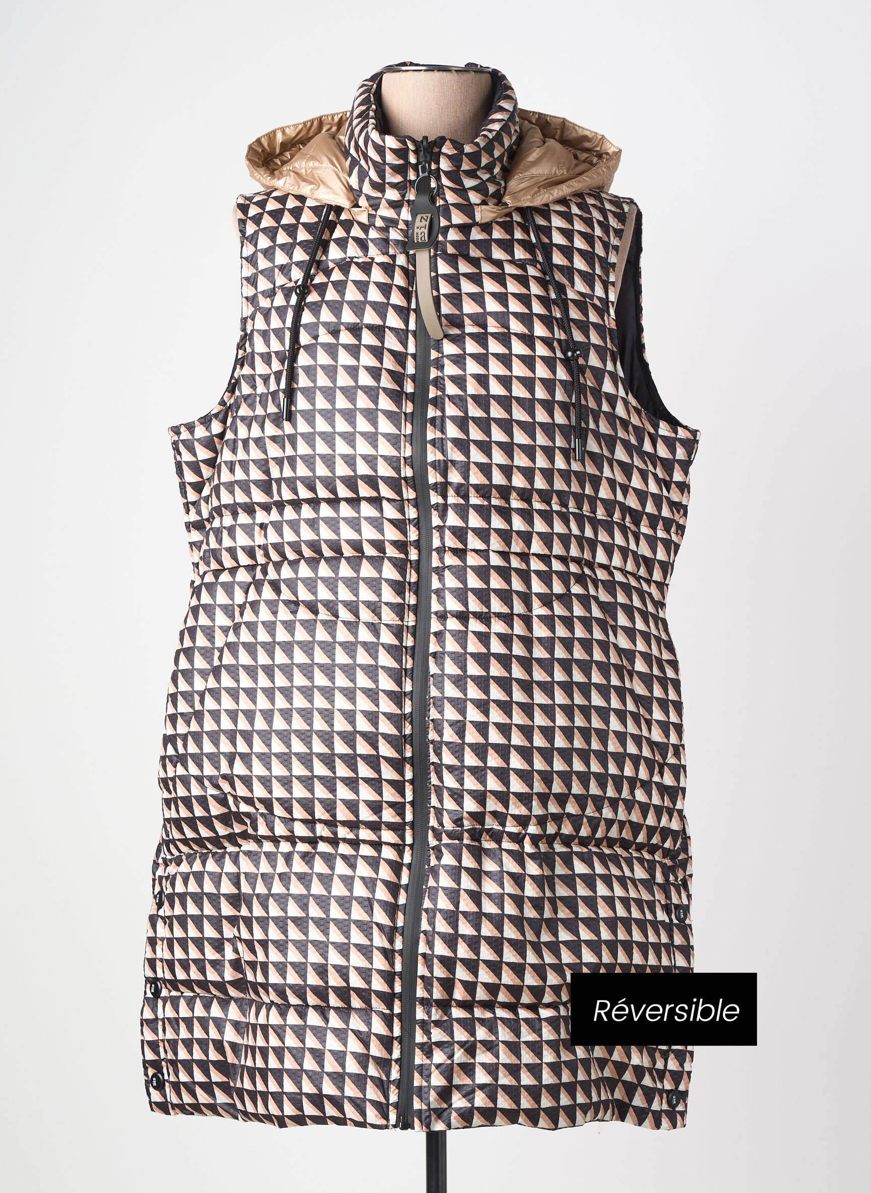 Doudoune poches a capuche noir ZIA BRAND femme