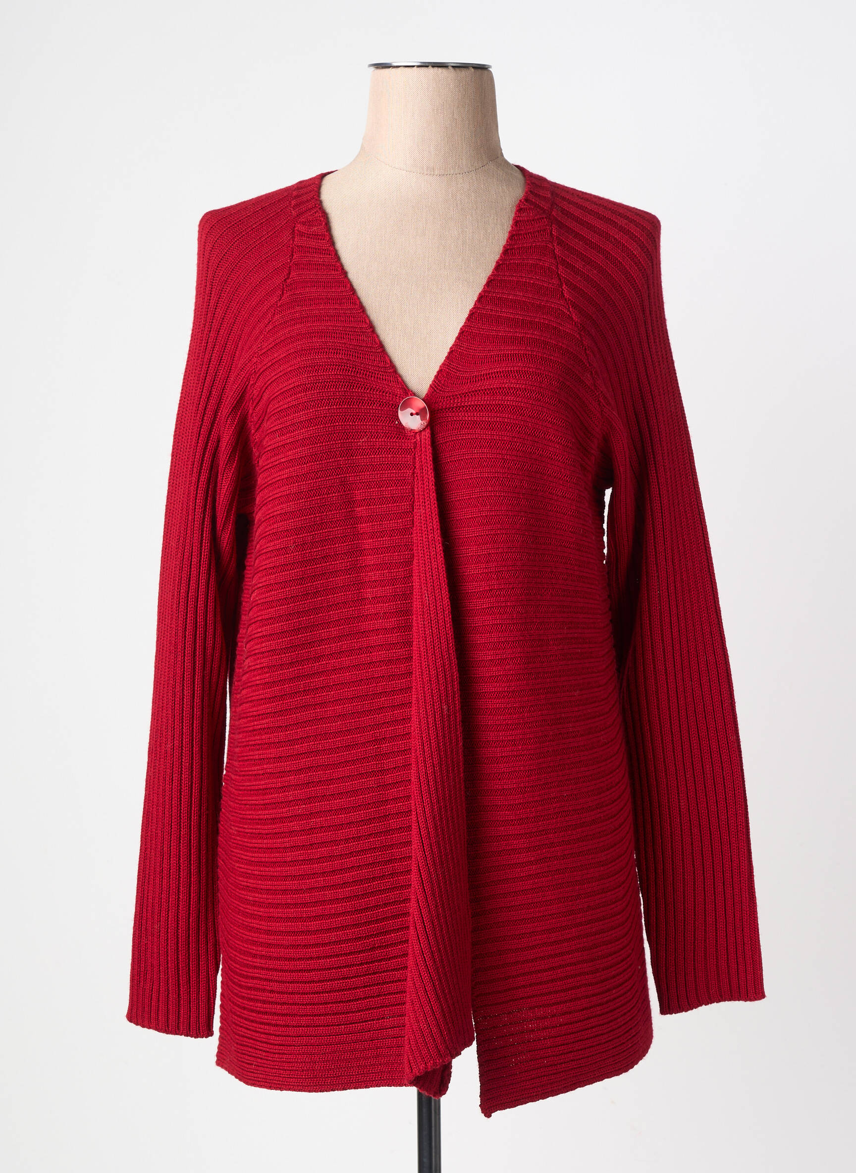 Gilet manches longues stretch rouge FRED SABATIER femme