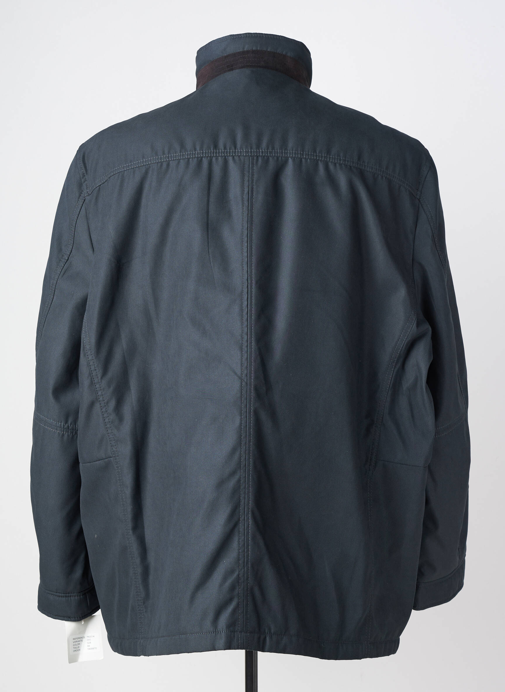 Parka poignets bords-côtes sans capuche bleu PETER COFOX homme
