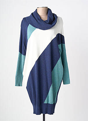 Robe pull resserrée sur le bas manches longues bleu MARBLE femme