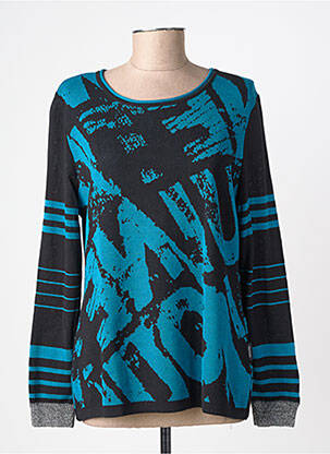 Pull stretch manches longues bleu CAPUCCINO femme