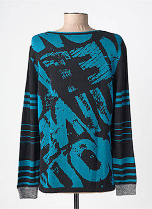 Pull stretch manches longues bleu CAPUCCINO femme