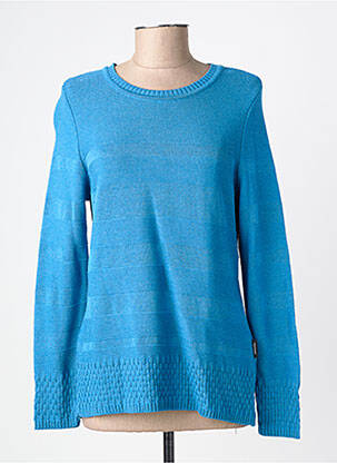 Pull coupe cintrée manches longues bleu CAPUCCINO femme