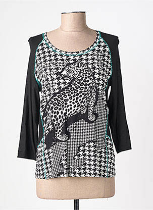 T-shirt manches 3/4 manches 3/4 noir FRANK WRIGHT femme