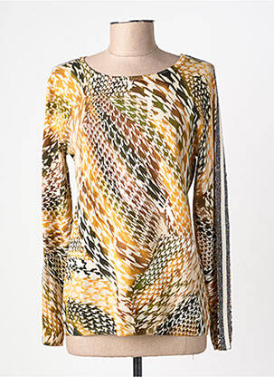 Pull stretch manches longues jaune BARBARA LEBEK femme