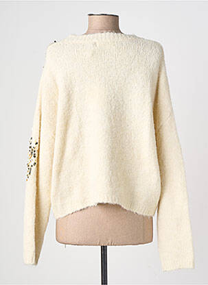 Pull stretch manches longues beige CHERRY PARIS femme