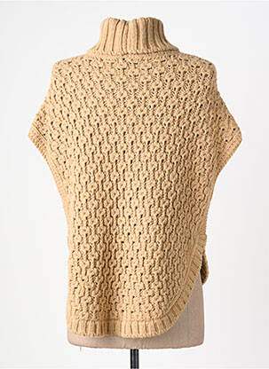 Pull col roulé coupe droite manches courtes beige TINTA STYLE femme