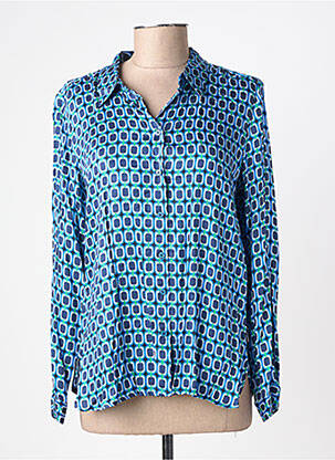 Chemisier coupe cintrée manches longues bleu TINTA STYLE femme