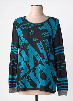 Pull coupe cintrée manches longues bleu CAPUCCINO femme