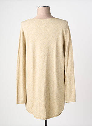 Pull tunique tissage chiné manches longues beige YELLOW LABEL femme