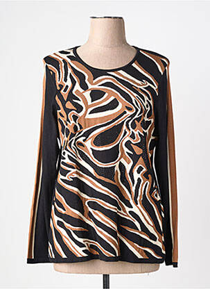 Pull coupe cintrée manches longues noir GUY DUBOUIS femme