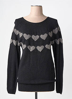 Pull stretch manches longues noir EVA WEEK-END femme