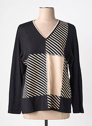 Pull coupe cintrée manches longues noir GUY DUBOUIS femme