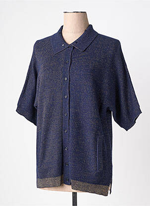 Gilet manches courtes fermeture boutonnée sur le devant bleu FUEGO WOMAN femme