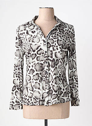 Chemisier coupe cintrée manches longues gris TINTA STYLE femme