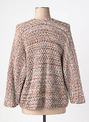 Gilet manches longues manches 3/4 marron MADE IN ITALY femme