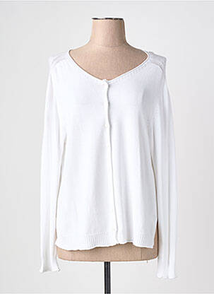 Gilet manches longues resserrée sur le bas blanc YELLOW LABEL femme