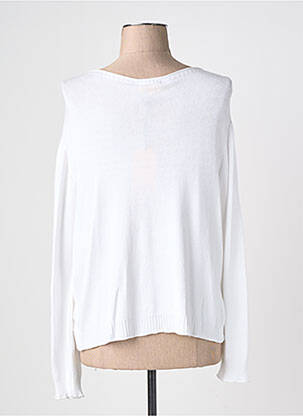 Gilet manches longues resserrée sur le bas blanc YELLOW LABEL femme