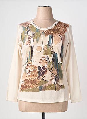 Pull coupe cintrée manches longues beige BAGORAZ femme