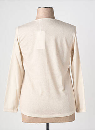 Pull coupe cintrée manches longues beige BAGORAZ femme