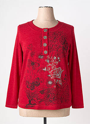 Pull coupe cintrée manches longues rouge BAGORAZ femme