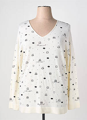Pull coupe cintrée manches longues beige ANANKE femme