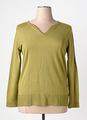 Pull coupe cintrée manches courtes vert BARBARA LEBEK femme