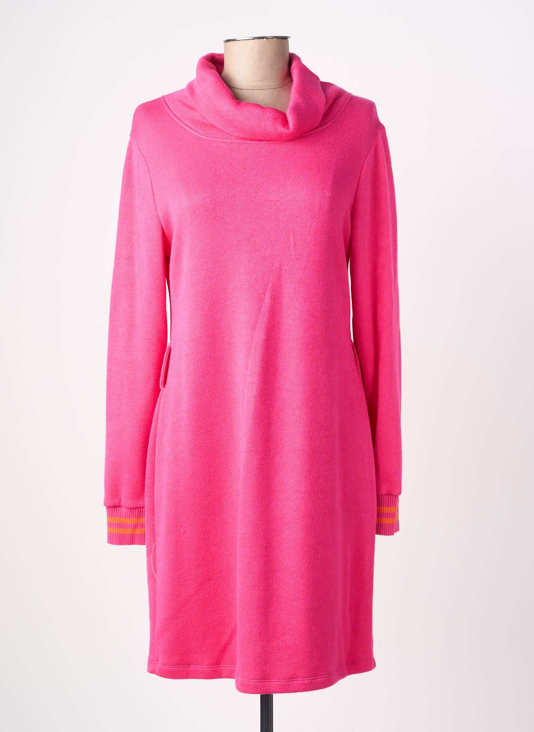 Robe pull stretch manches longues rose PAUL BRIAL femme