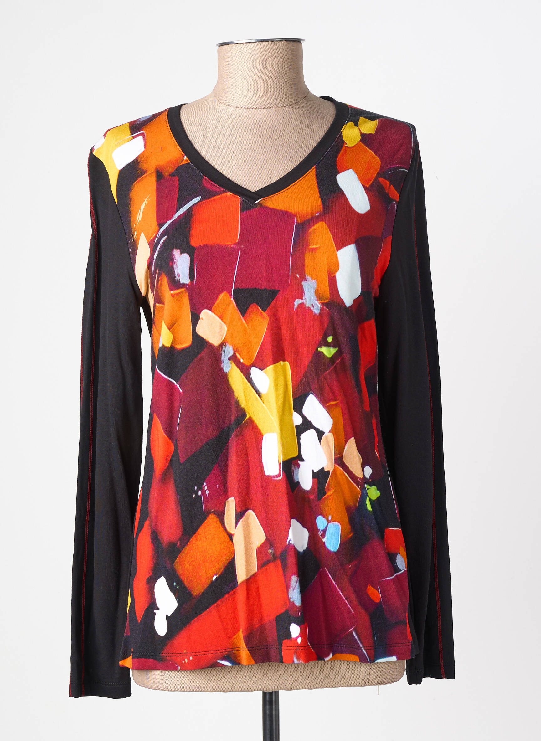 T-shirt manches longues manches longues orange DOLCEZZA femme