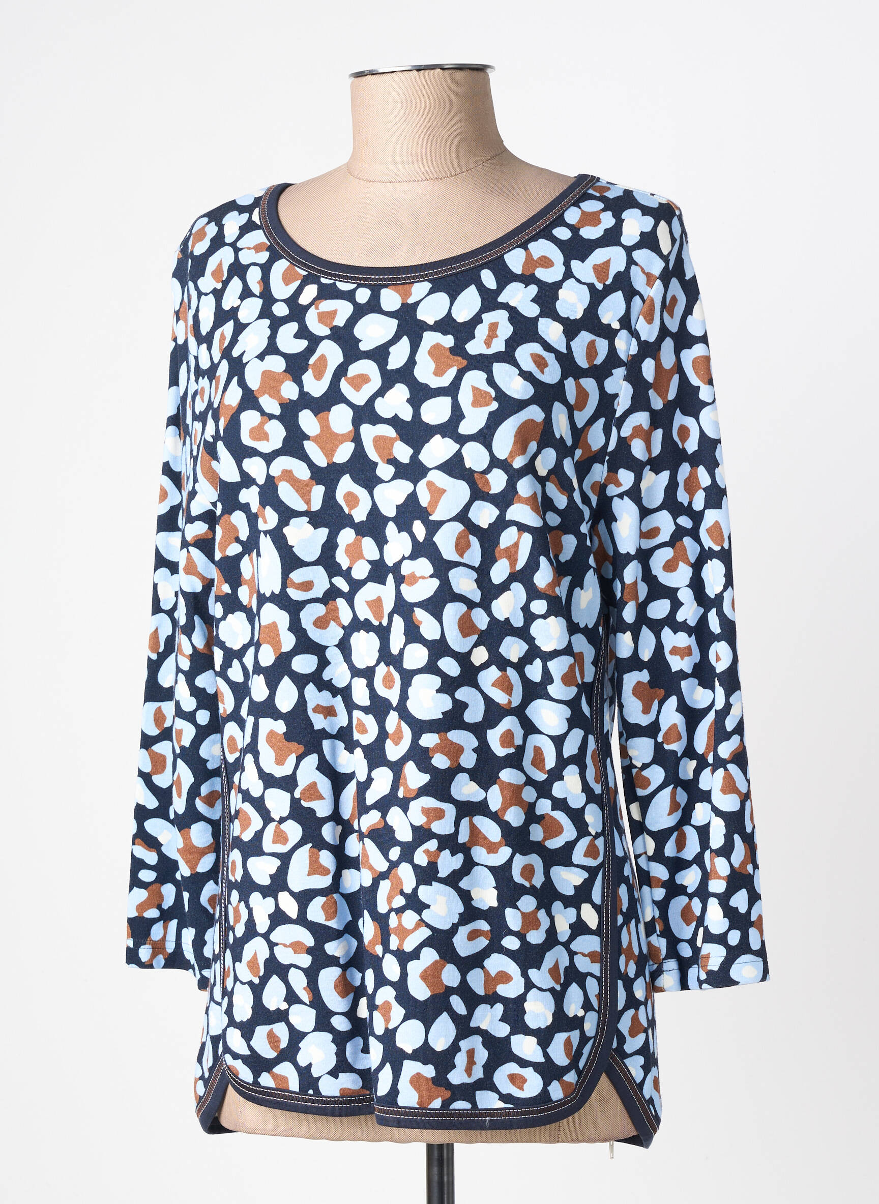 T-shirt manches longues manches longues bleu FRANK WALDER femme
