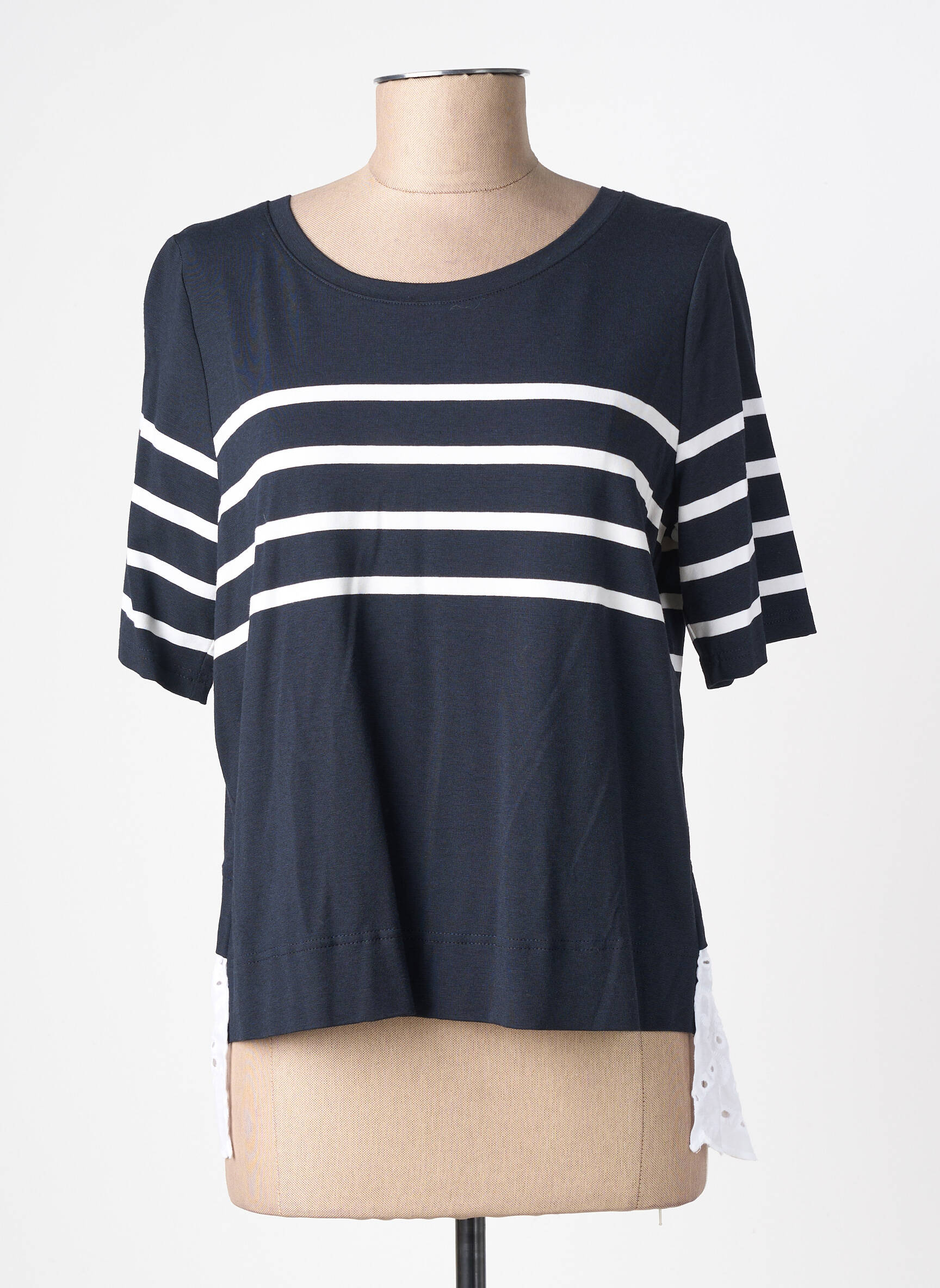 T-shirt stretch manches courtes bleu TUZZI femme