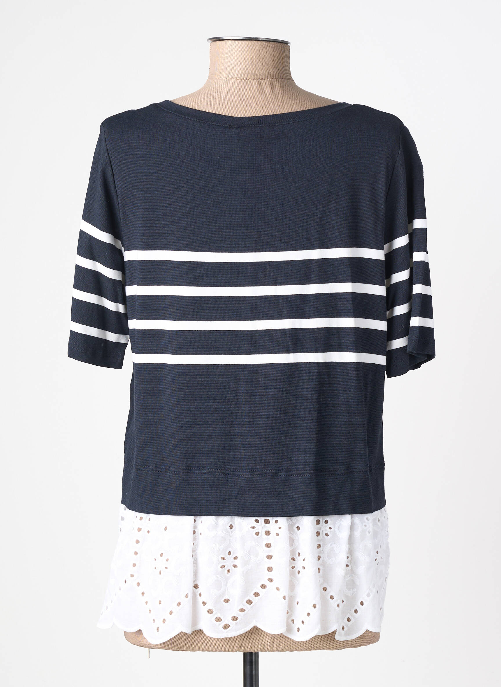 T-shirt stretch manches courtes bleu TUZZI femme