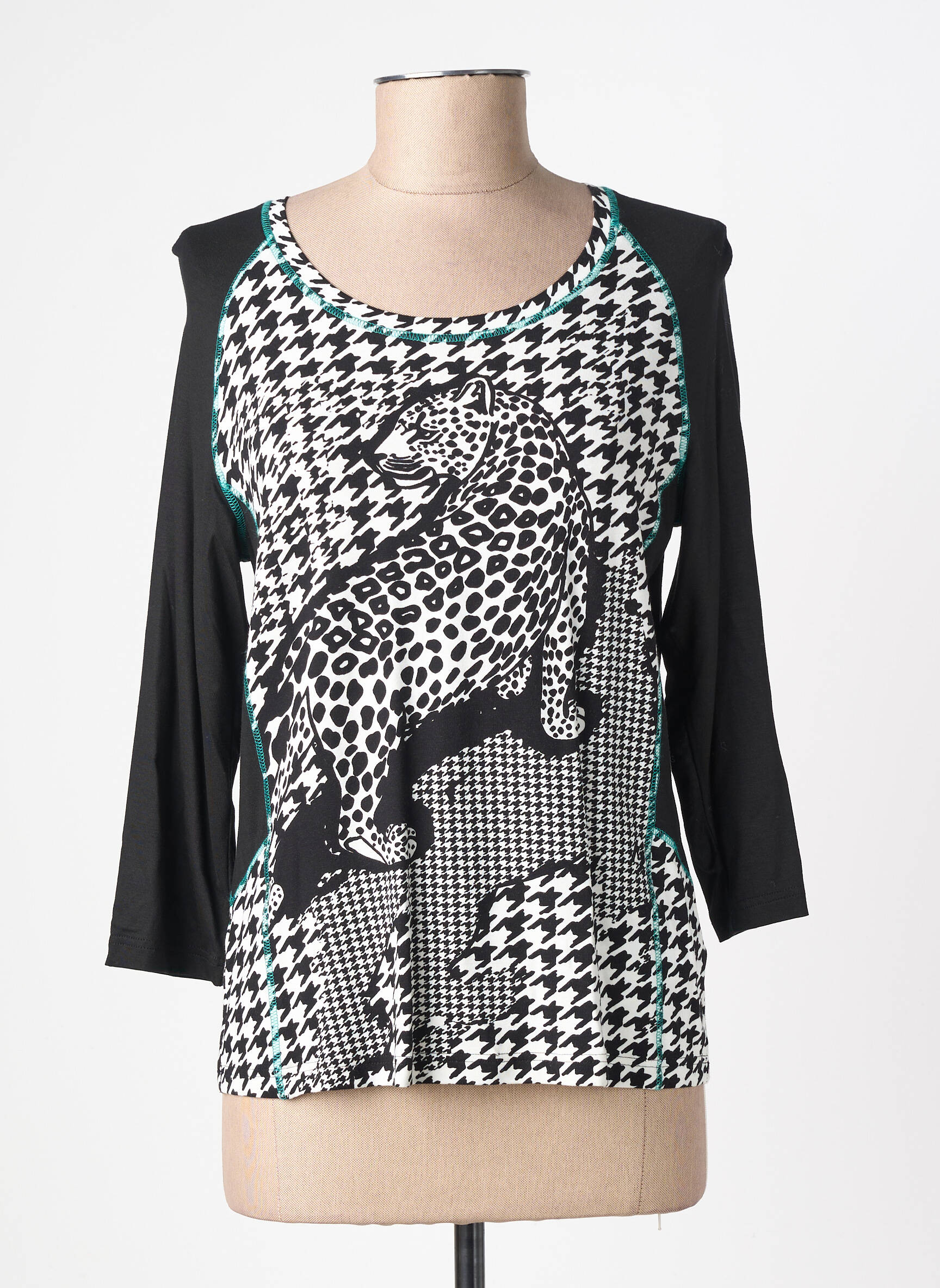 T-shirt manches 3/4 manches 3/4 noir FRANK WRIGHT femme